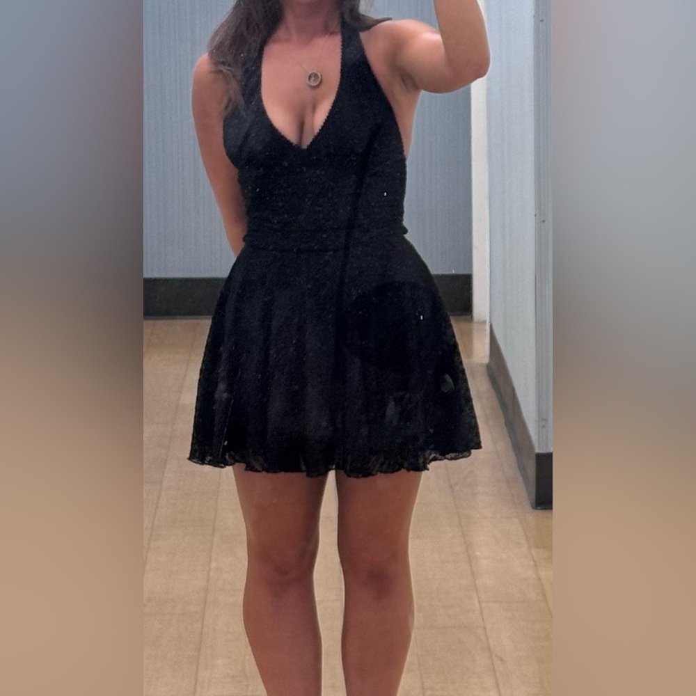 Elegant Black Backless cocktail dress